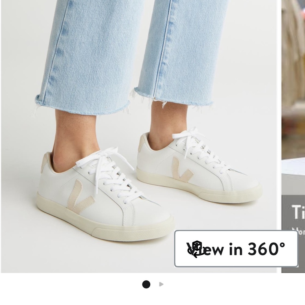 Veja Women's White and Tan Sneakers
